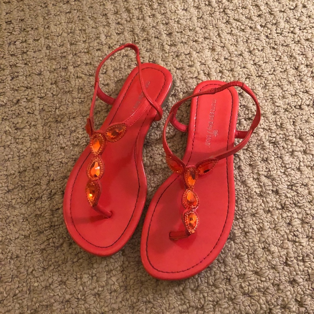 pink jewel sandals (size:6)